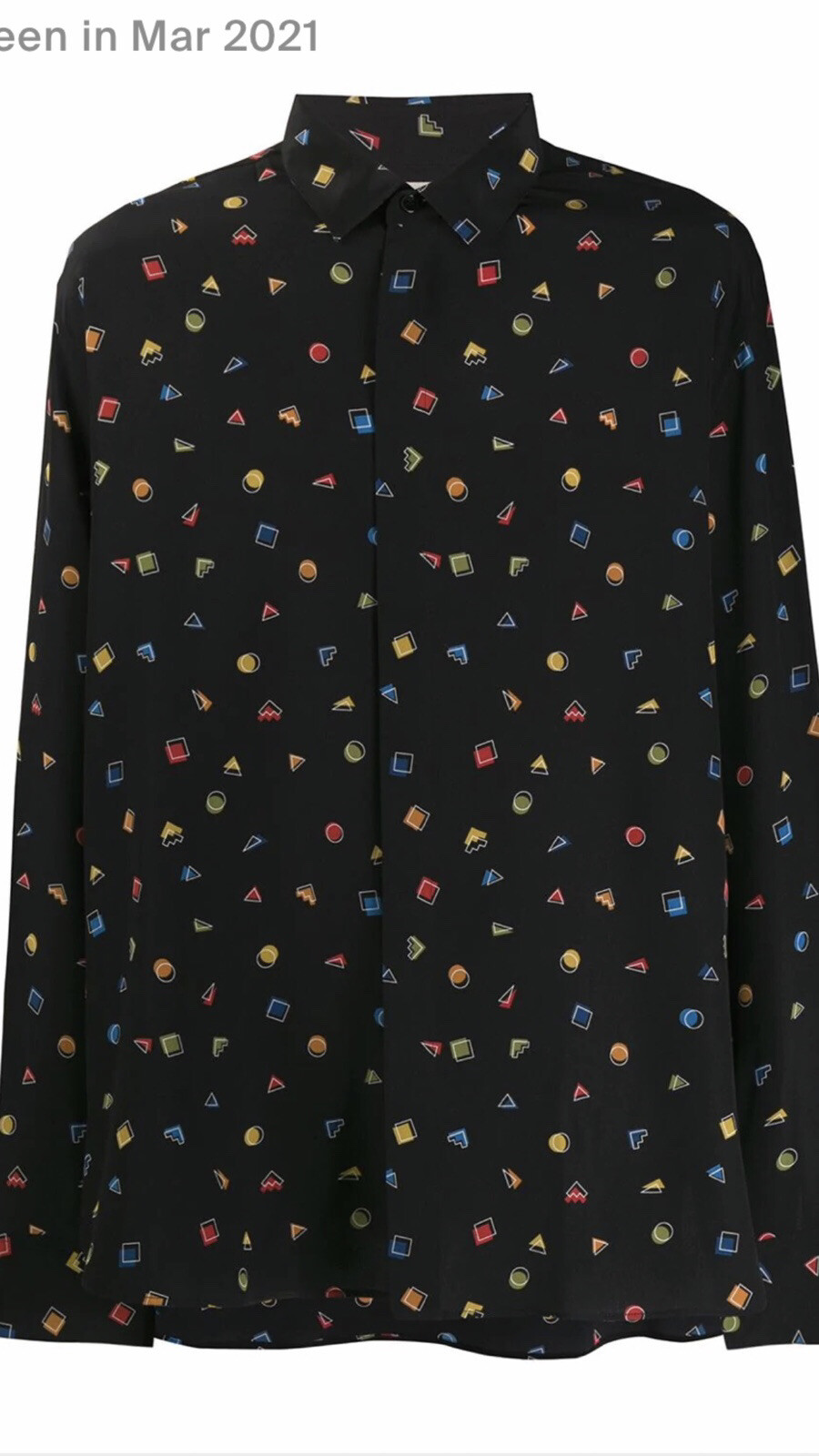 Camicia di seta da uomo Saint Laurent 42 16 5 L $1190