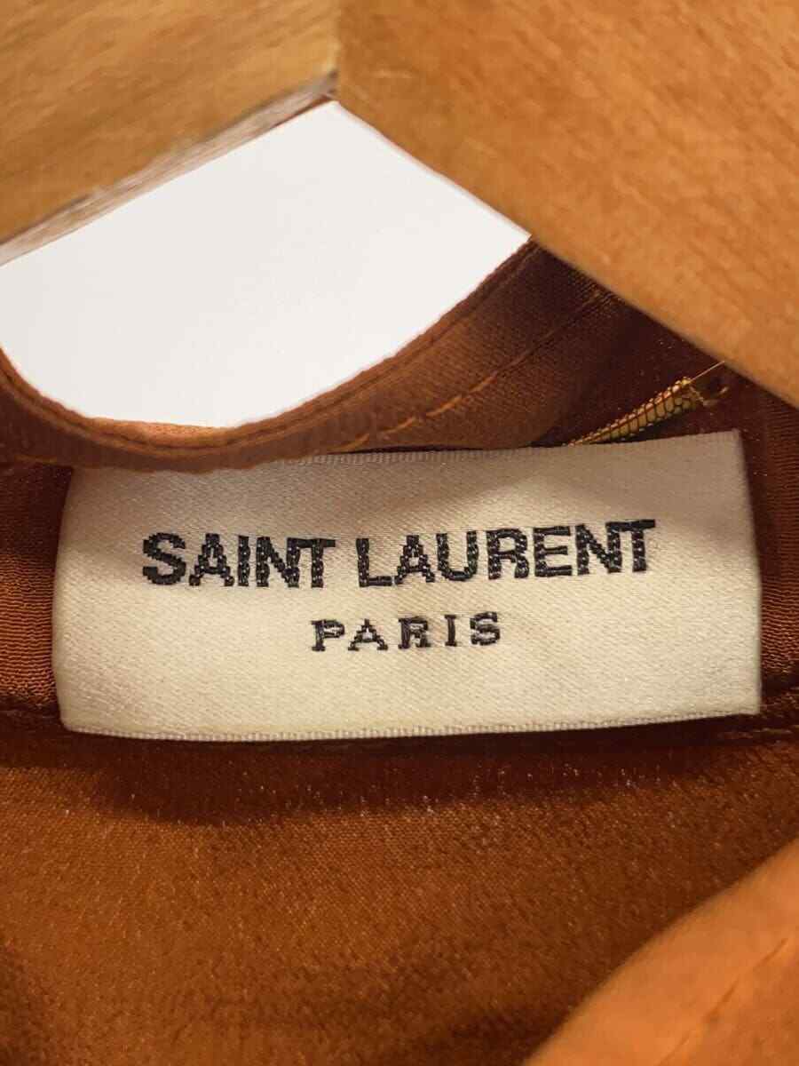 Maglione pullover SAINT LAURENT fascia colletto camicie top marrone 34