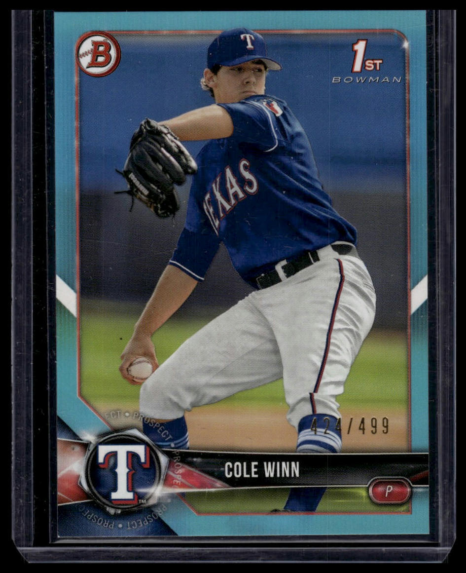 2018 Bowman Draft #BD-173 Cole Winn Sky Blue #/499 SN | eBay