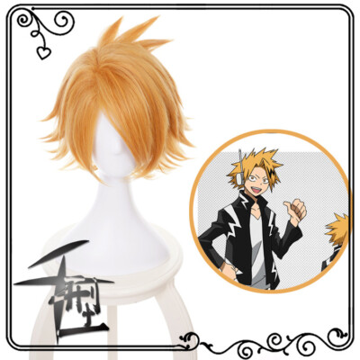 Kaminari Denki Cosplay Orange Anti Curling Wig Headwear My Hero Academia Anime