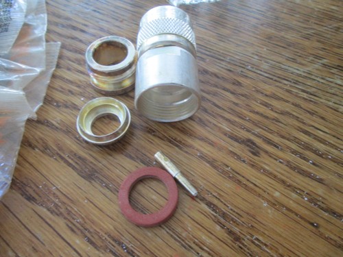 5x UG-573A/U AMPHENOL C-Type Straight Clamp Plug RG-8 RG-213 50Ohm Silver Plated - Zdjęcie 2 z 12