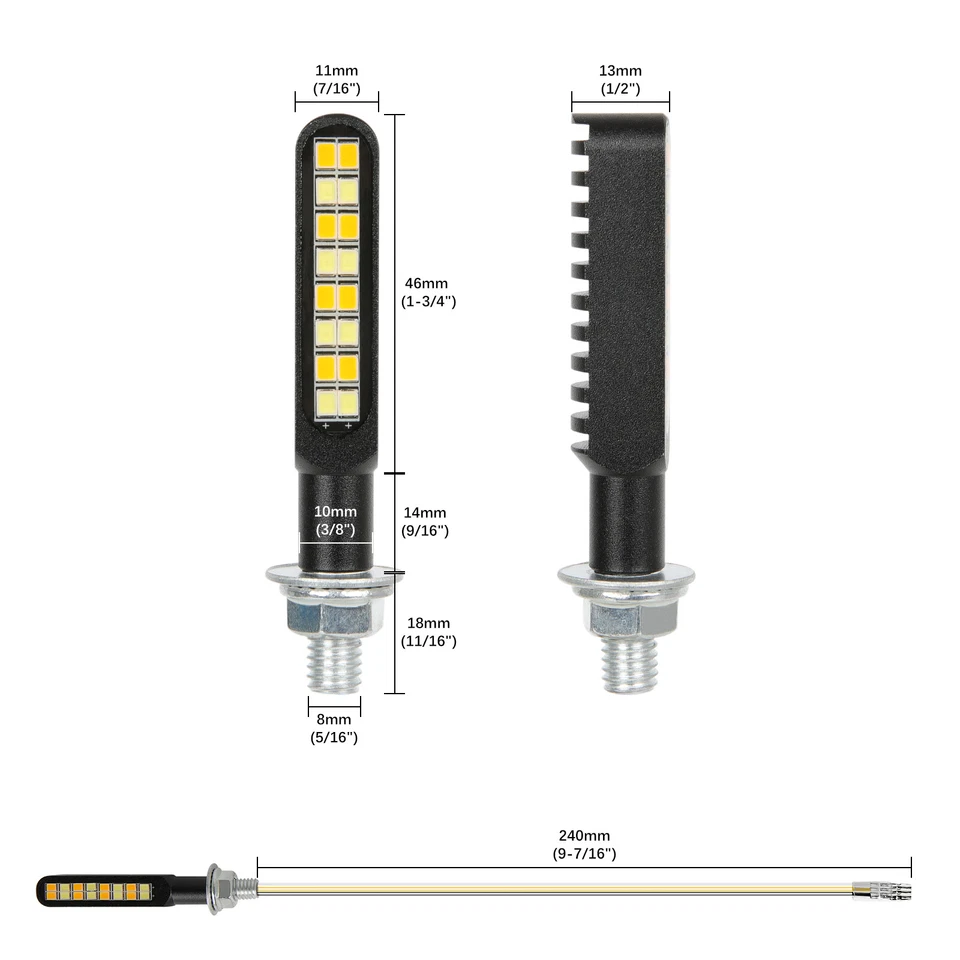 Luz intermitente LED de giro para motocicleta que fluye DRL para Kawasaki KLX250 KLX300 Foto 3 de 4