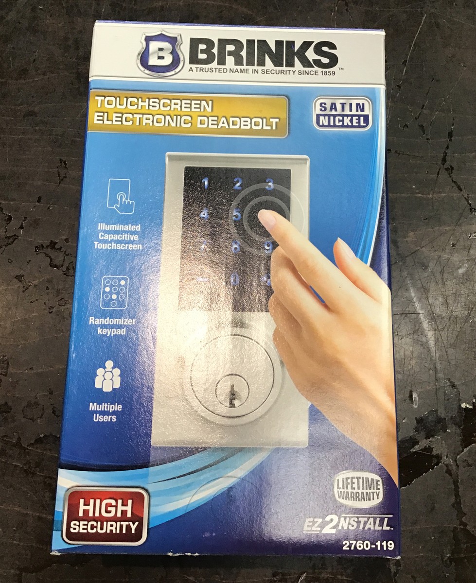 Brink's Electronic Deadbolt in Satin Nickel Finish Brink's Electronic Deadbolt in Satin Nickel Finish