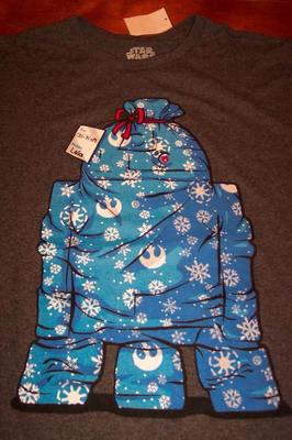 FUNNY STAR WARS R2-D2 AS CHRISTMAS PRESENTT-Shirt SMALL NEW w/ TAG R2d2 Droid