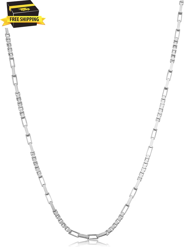 Sterling Silver 1.6Mm Alternate Box Chain Necklace (16, 18, 20, 22, 24 or 30) - Image 2 of 4