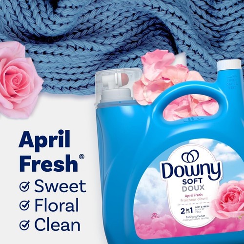 Downy Fabric Softener Liquid April Fresh Scent 140 fl oz 190 Loads HE Compati... - Picture 4 of 7
