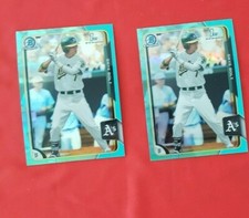 2015 Bowman Draft Skye Bolt 2 Count Sky Blue Chrome Refractor Lot Oakland A's