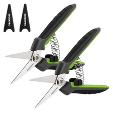 2PC Gardening Pruning Shear Precision Blades 6.5” Scissor Snips Clipper w/Sheath