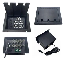 PROCRAFT LARGE 3 HOLE LID FEED-THRU RECESSED Stage Pocket/Floor Box w/1) WIRED A