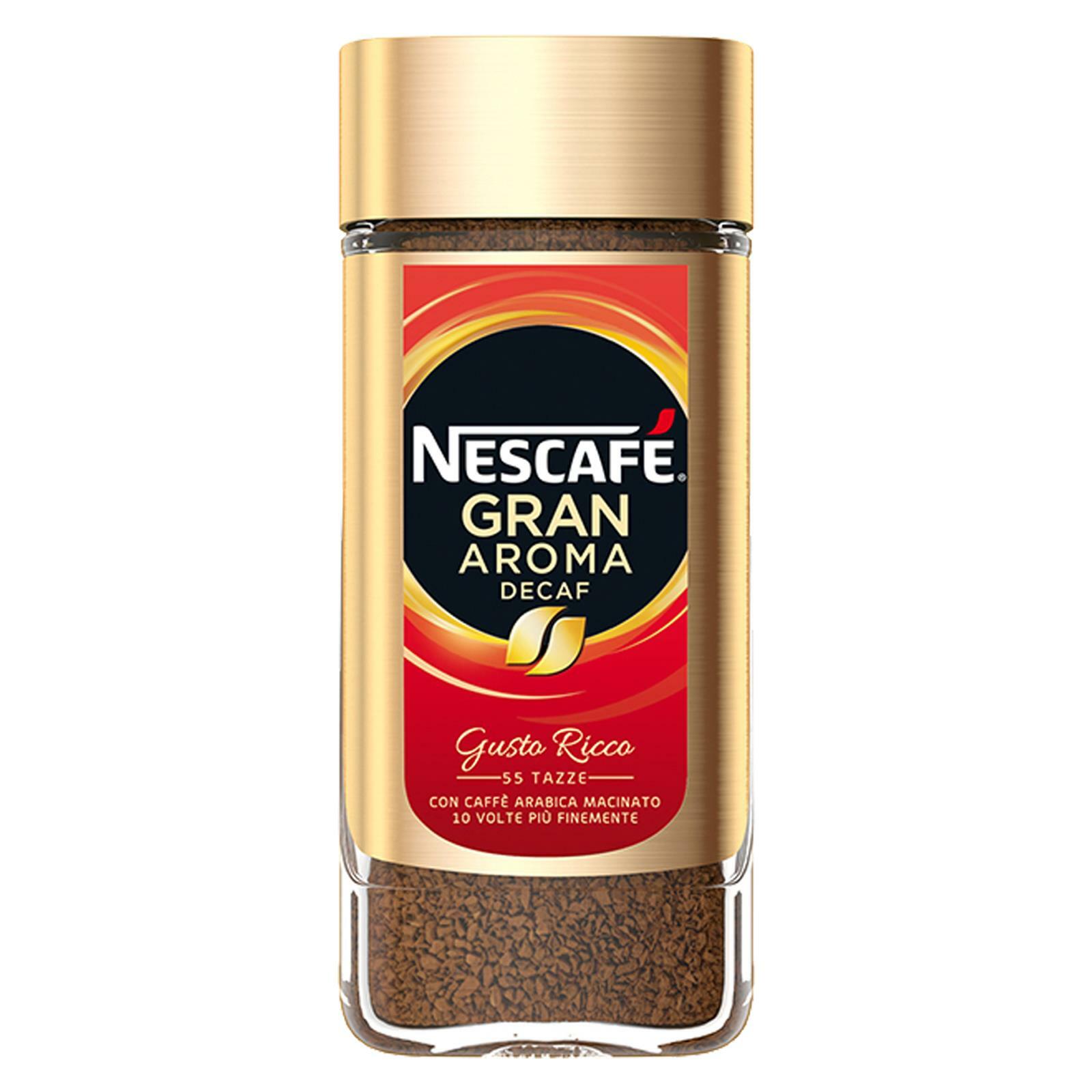 CAFFE' SOLUBILE NESCAFE' GRAN AROMA DECAF 100 GR 55 TAZZE POLVERE DECAFFEINATO