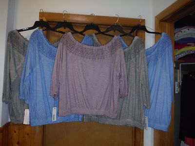 Size Plus 3/4 Sleeve Blouses Sonoma 3X,2X,1X,Some warm color 100% cotton NWT