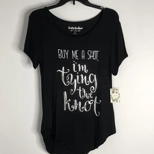 Bridal Boutique by LDLA women’s sz M black t-shirt Buy me a shot NWT black