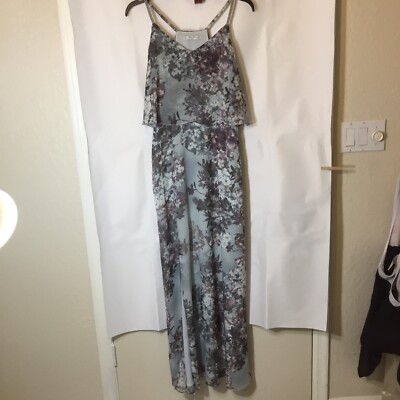 Mango Women's Prom Wedding Dress X-Small Floral Grayish Mint Green Draped  Bodice | eBay