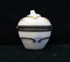 Limoges French Hand Painted Floral Apple Trinket Box W/ Gold Trim  — photo 3