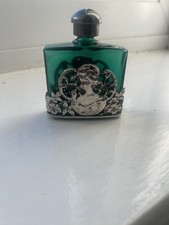Art Deco Green Glass Perfume Bottle Pewter Stopper Saville Row