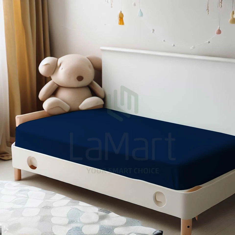 Fitted Crib/Toddler Bed Sheets 100% Jersey Knit Cotton 8 colors, 28” x 54” x 8” - Image 4 of 4