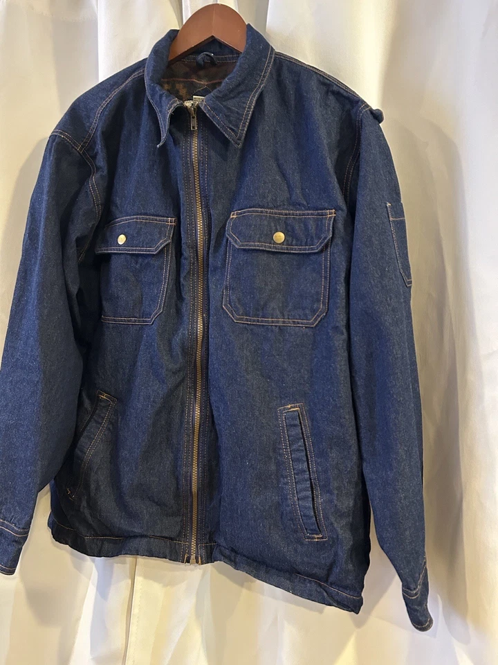 Duke Haband Denim Jacket. Aztek Blanket Lined. Full Zip Size L - Image 3 of 4