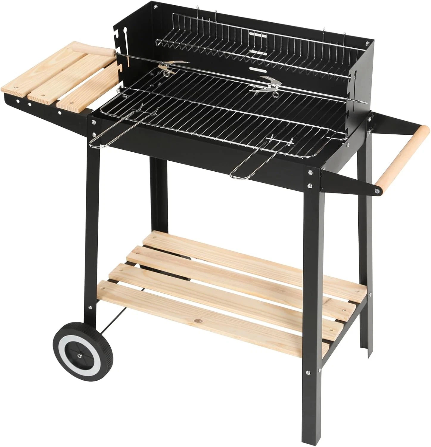 Charcoal BBQ Grill, Trolley Barbecue with Warming Rack & Rotisserie Spit for Out
Opens in a new wind
