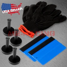 Eco Vehicle Wrap Vinyl Tools Kit Felt Squeegee Razor Wrapping Gloves 4 Magnets