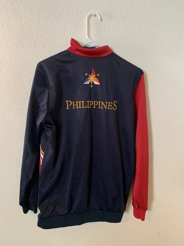 Dibuho Men’s 2XL Full Zip Track Jacket Stand-Up Collar Navy/Red Embroidered - product listing photo