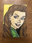 ACEO Original Pen & Ink Fantasy Comic Woman ATC Artist Trading Card OOAK 2.5x3.5 — photo 1