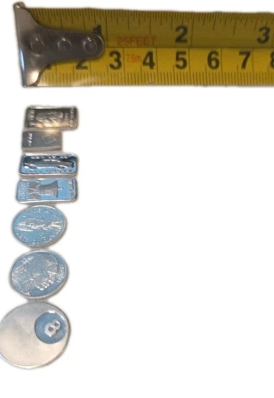 5 Silver Bullion Rounds Bars .999 Fine +2 Gold Flakes Vials + Bonus ...