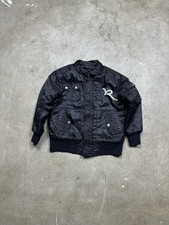 Rocawear black bomber jacket with white stitched logo size medium 5-6 