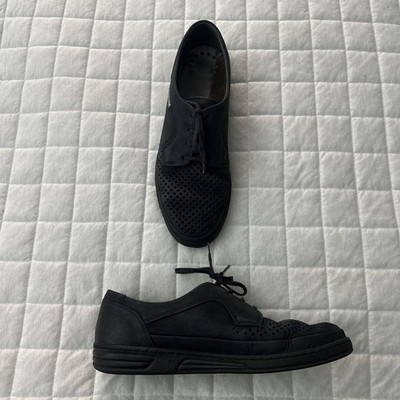 Mephisto Shoes Mens US 8 Black Perforated Leather Low Top Comfort Sneaker
