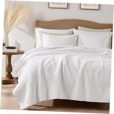 White Paisley 100 Cotton Quilt Size Bedding Sets with 2 Queen Paisley-white