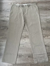 Kenneth Cole Reaction Straight Fit Dress Pants Tan Mens 38x32