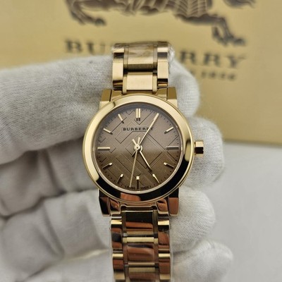 NEU BURBERRY BU9227 DAMENUHR GOLD ARMBAND & GOLD ZIFFERBLATT MIT GOLDGEHÄUSE