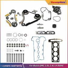 Timing Chain Kit Head Gasket Bolts Set &Water Pump For Buick GMC 2.0 2.4 L4 DOHC