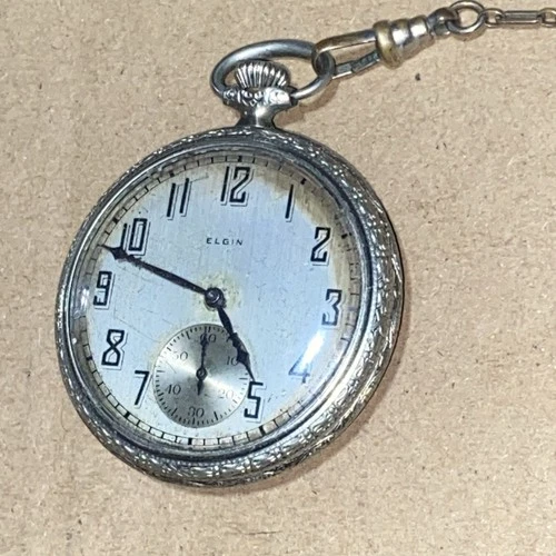 1925 ELGIN 387 Gents 17J Art Deco Pocket Watch 16s Antique. Not Working