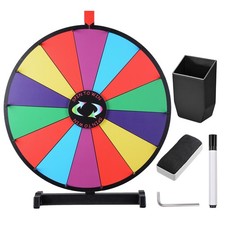 24" Upgraded Editable Color Prize Wheel Fortune Spinning Game Tabletop