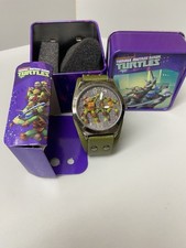 Watch - TMNT - Ninja Turtle Analog Wristwatch Kids w/Tin Box Authentic NEW