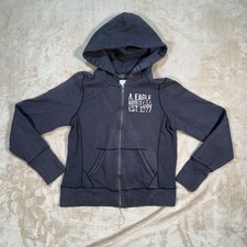 Y2K American Eagle Outfitters Womens Full Zip Hoodie Navy Blue Size L