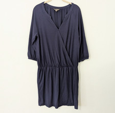 Tommy Bahama Tambour Blouson Dress 3/4 Sleeve Knee Length Jersey Dress Medium M