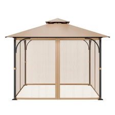 Gazebo Netting Replacement, Fit Most 10 x 10 x 7 FT Gazebo Curtain, Outdoor Gard