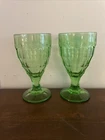 Depression Glass Colonial Block Pattern Water Goblet-Hazel Atlas Glass Co 5.75”