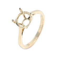 Round 8mm Solitaire Semi-Mount 925 Sterling Silver Minimalist Wedding Ring