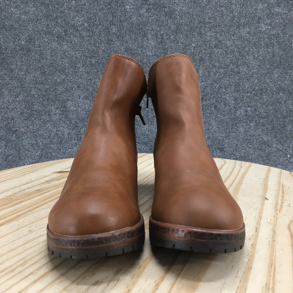 Andiamo Botas Mujer 10M Informales Cremallera Lateral Chelsea Botín Marrón Imitación Cuero Foto 4 de 4