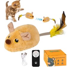Interactive Cat Toys - Moving Mice for Indoor Cats, Remote Controlled Yellow 