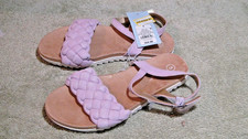 Cat Jack Amelia Purple Braided Top Strap Footbed Sandals -- Big Girls' Size 3