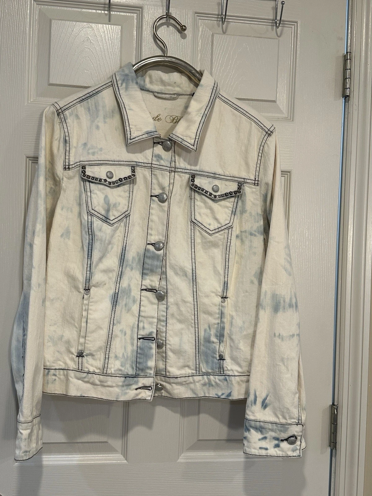 Code Bleu Denim Jacket Custom Ku Jayhawks Size L