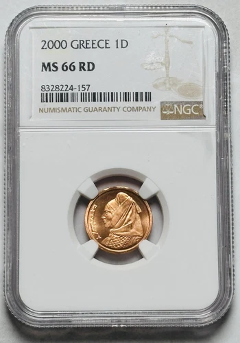 2000 Greece 1 Drachma NGC MS66RD