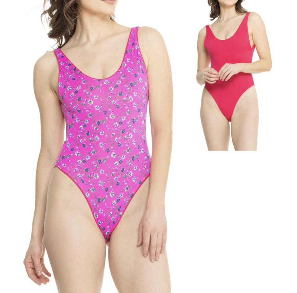 ¡NUEVO CON ETIQUETAS! Traje de baño reversible de una pieza Maaji talla M floral estampado tropical Resort Foto 2 de 4