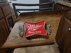 VINTAGE LIGHTED MILLER HIGH LIFE "THE CHAMPAGNE OF BEERS" wall sign - works