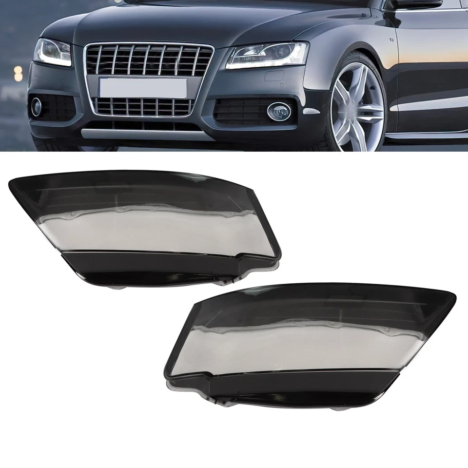 For AUDI A5 S5 RS5 2008-2012 LH+RH Front Headlight Covers Headlamp Lens Shell Foto 4 de 4