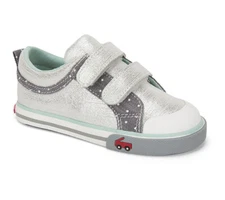 SEE KAI RUN Silver Robyne Leather Sneaker for Girls NWB