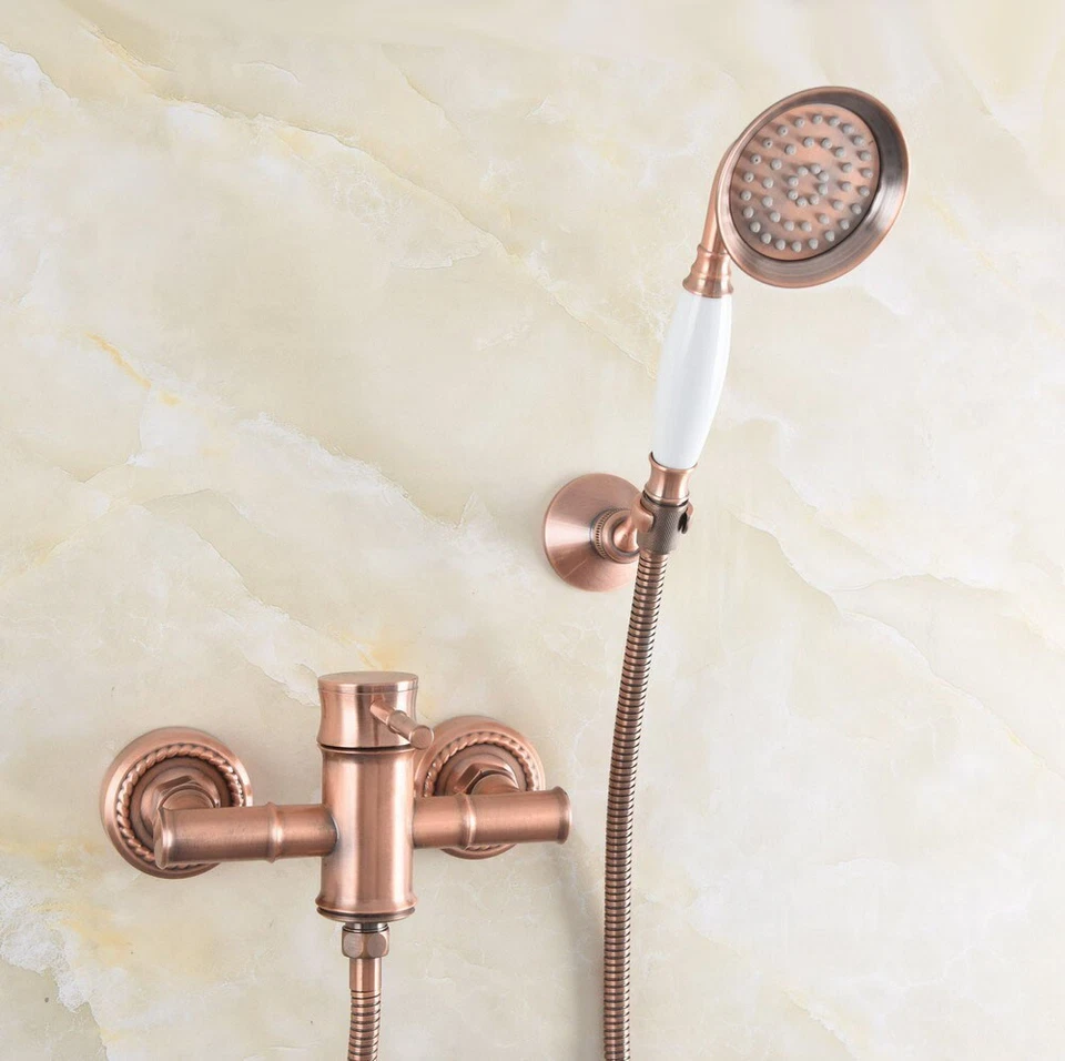 Antique Red Copper Wall Mounted Bathroom Hand Shower Spray Faucet Set ftf259 - Image 4 of 4